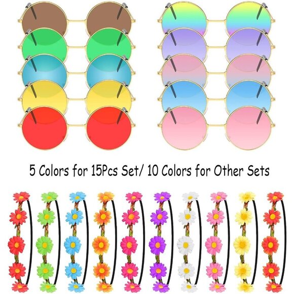 Hippie Costume Accessory Set 30 pcs Vintage 60s 70s Party Supplies main image 5